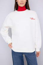 Teen Ekru Sırt Domates Baskılı Oversize/Geniş Kalıp Örme Sweatshirt TWOAW26SW00188