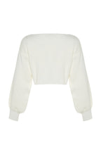 Trendyolmilla Ekru Süper Crop Basic Fiyonklu Triko Hırka TWOAW24HI00315