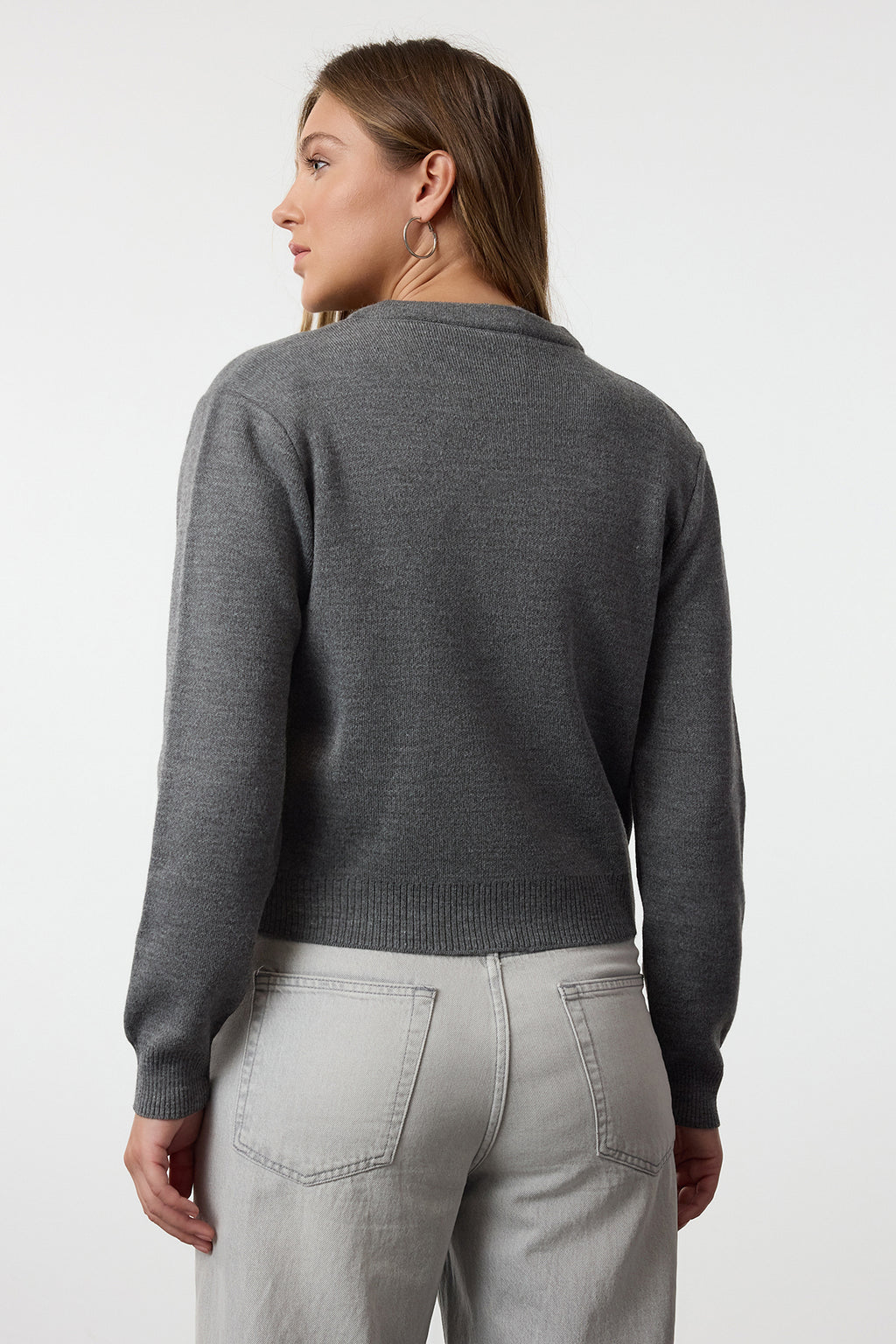 Trendyolmilla Haki Basic Hırka-Bluz Triko Hırka TWOAW25HI00216