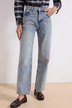 Trendyolmilla Açık Mavi Yüksek Bel YENİ MOM %100 Pamuk Non-Stretch Jeans TWOAW26JE00273