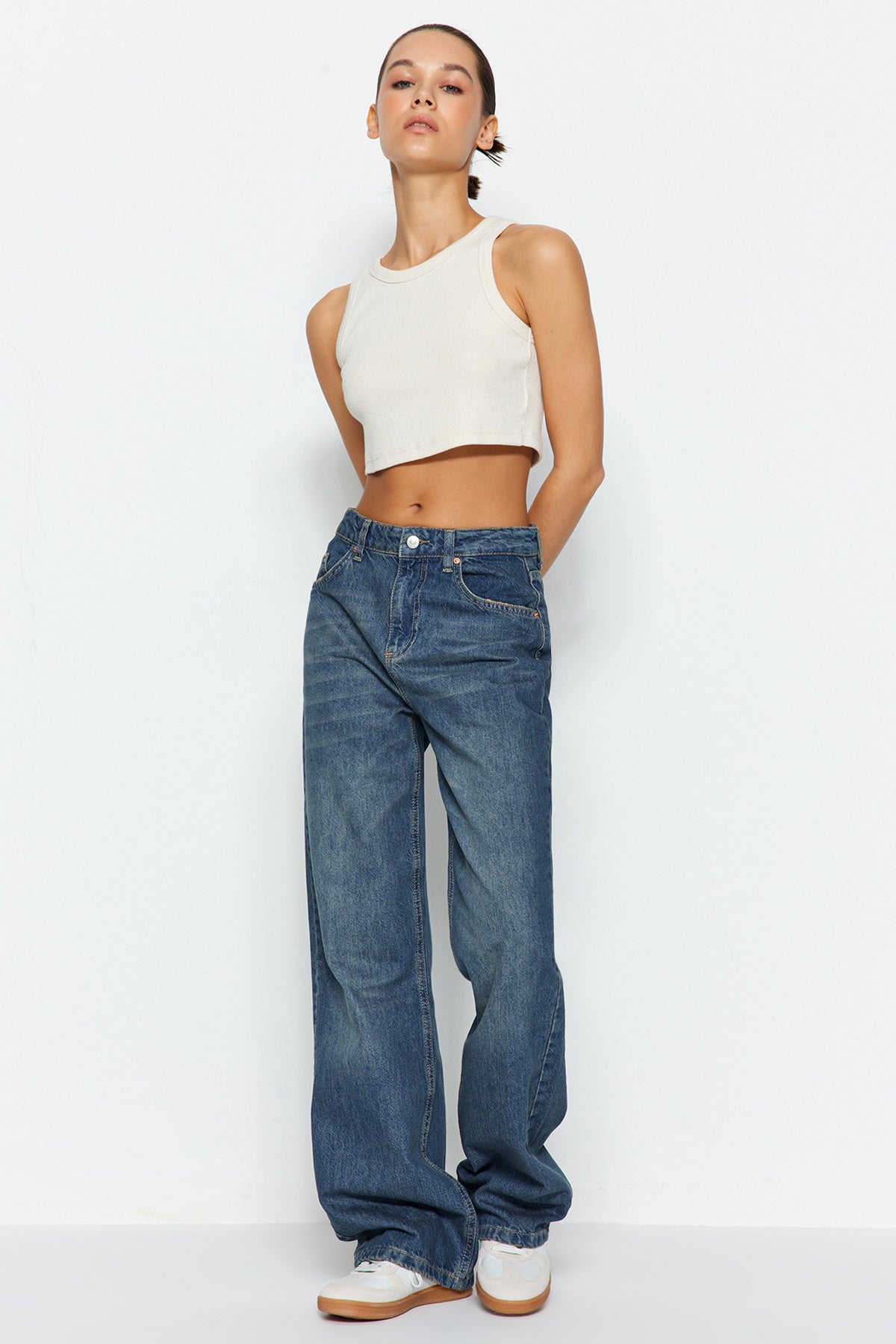 Mavi More Sustainable Soluk Efekt Vintage Yüksek Bel Wide Leg Jeans TWOSS24JE00050