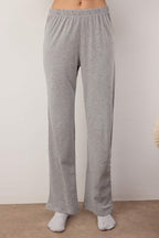 Trendyolmilla Gri %100 Pamuklu Biye ve Cep Detaylı Baskılı Örme Pijama Takımı THMAW22PT0785