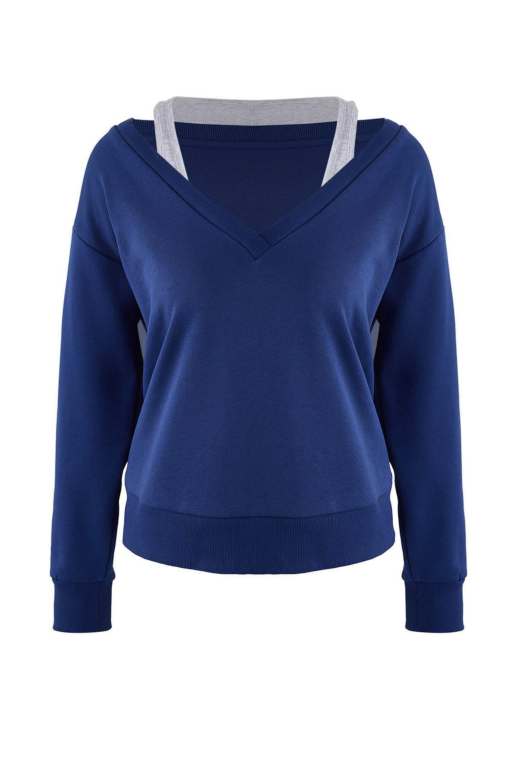 Trendyolmilla Teen Lacivert 2'li Düşük Omuzlu Örme Sweatshirt TWOAW26SW00149