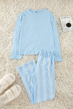 Trendyolmilla Antrasit Pamuklu Çizgili Örme Pijama Takımı THMAW25PT00188