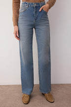 Trendyolmilla Mavi Yüksek Bel Orta Esnek Wide Leg Palazzo Jeans TWOAW26JE00084