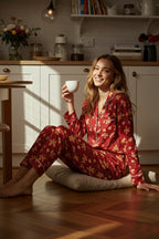 Trendyolmilla Mavi %100 Pamuklu Yılbaşı Temalı Örme Pijama Takımı THMAW22PT1204