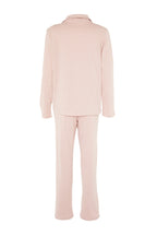 Pudra %100 Pamuklu Baskılı Örme Pijama Takımı THMAW20PT0265