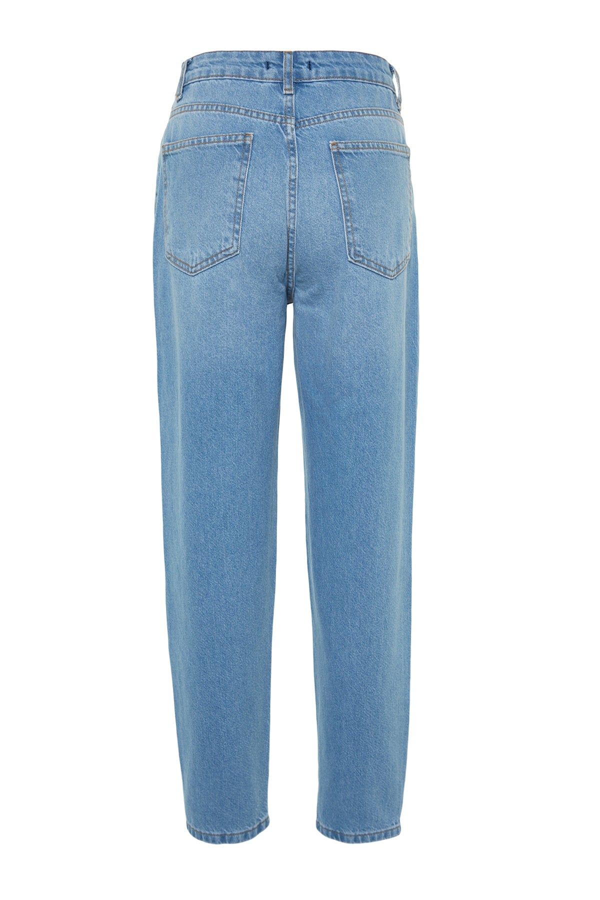 Trendyolmilla Siyah Yüksek Bel Mom %100 Pamuk Non-Stretch Jeans TWOSS23JE00067