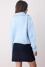 Trendyolmilla Ekru  Oversize/Geniş Kalıp Crop  Triko Hırka TWOAW26HI00179