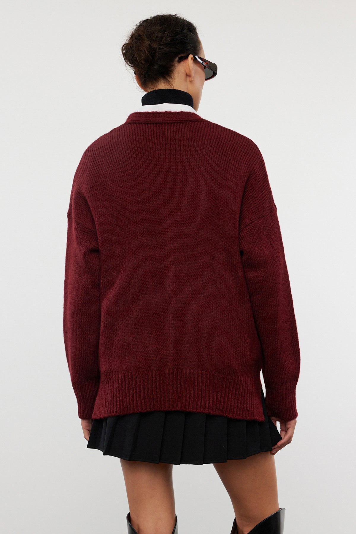 Trendyolmilla Bordo Basic Yumuşak Dokulu Triko Hırka TWOAW20HI0213