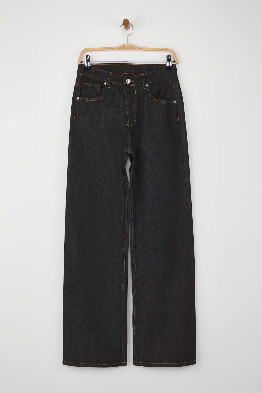 Siyah Yüksek Bel Geniş Paça Wide Leg Jeans TWOAW26JE00070