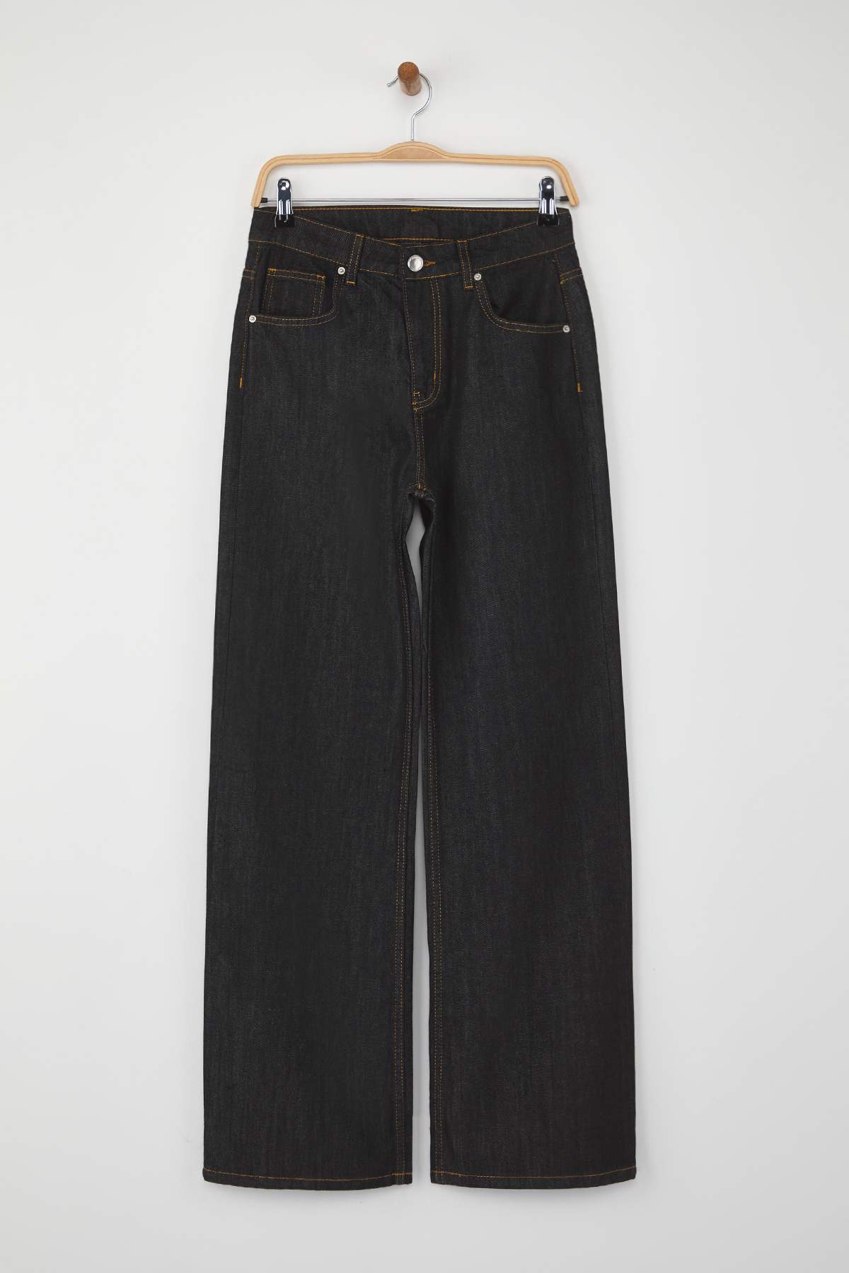 Siyah Yüksek Bel Geniş Paça Wide Leg Jeans TWOAW26JE00070