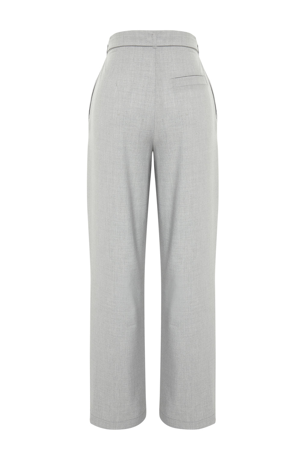 Trendyolmilla Bej Straight/Düz Kesim Kemer Detaylı Dokuma Pantolon TWOSS24PL00023