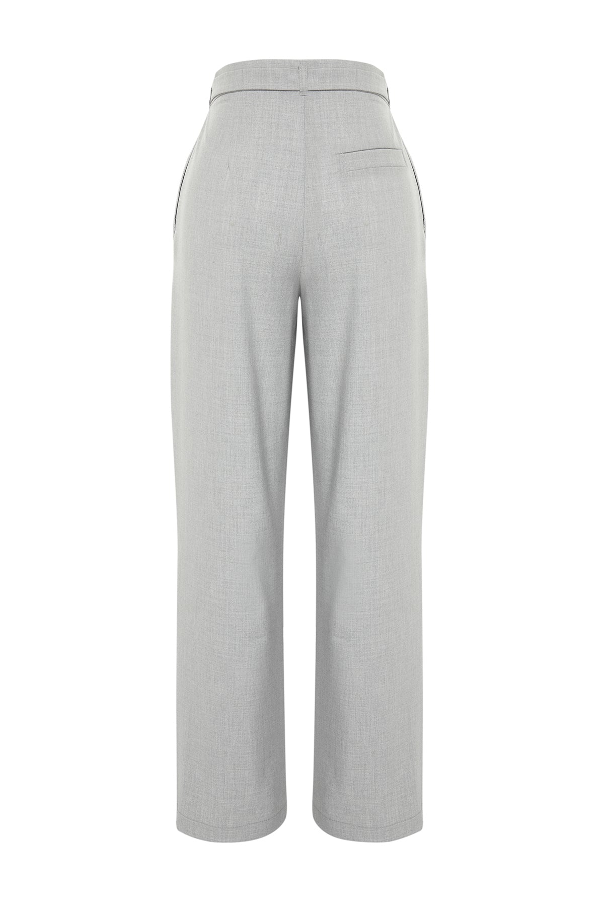 Trendyolmilla Bej Straight/Düz Kesim Kemer Detaylı Dokuma Pantolon TWOSS24PL00023