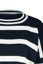 Trendyolmilla Lacivert Crop Çizgili Triko Kazak TWOAW23KZ00205