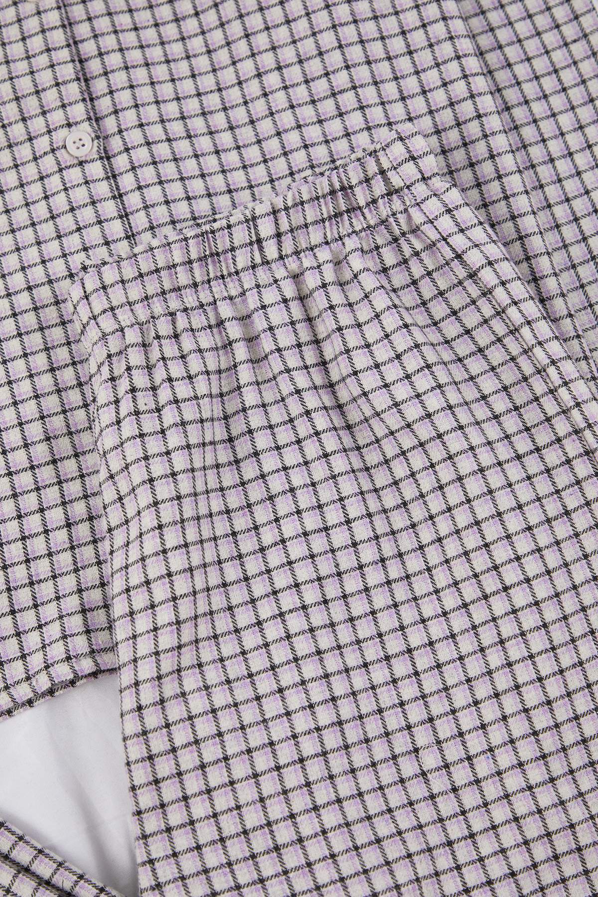 Trendyolmilla Lila-Çok Renkli Pamuklu Kalın/Kışlık Ekoseli Flanel Dokuma Pijama Takımı THMAW26PT00196