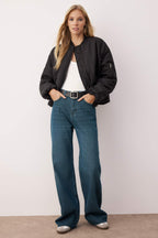 Trendyolmilla Koyu Mavi Paça Kesikli Ekstra Yüksek Bel Geniş Paça Wide Leg Jeans TWOAW26JE00080