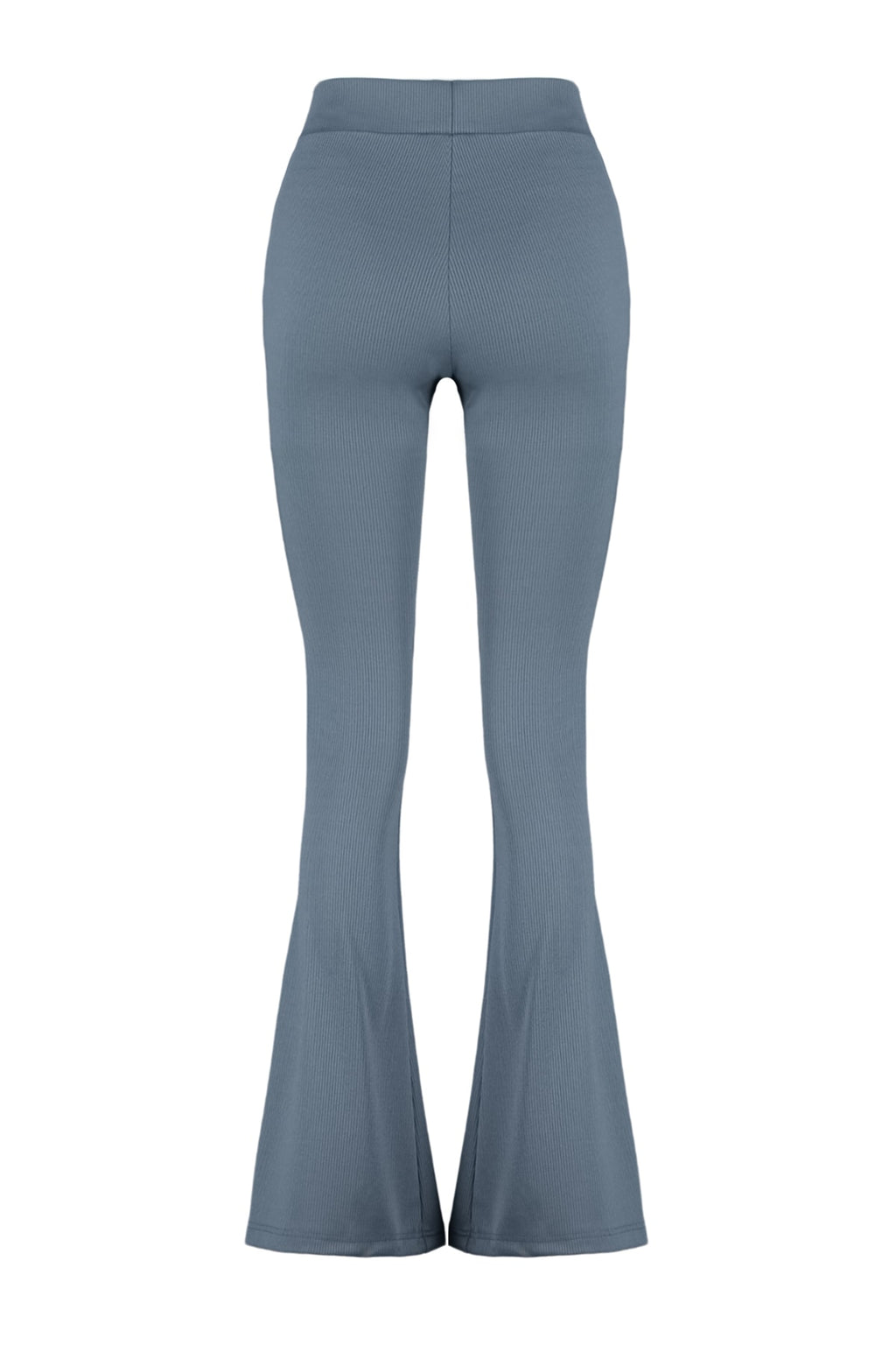 Trendyolmilla Antrasit Fitilli Flare/İspanyol Paça Yüksek Bel Esnek Örme Tayt Pantolon TWOSS23PL00135