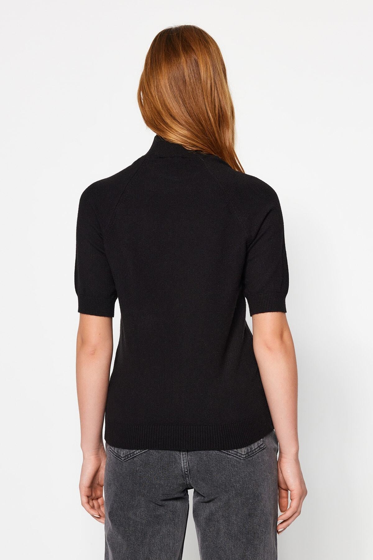 Trendyolmilla Bordo Merserize Görünümlü Premium İplik/Özel İplik Basic İnce Triko Bluz TWOAW24BZ00005