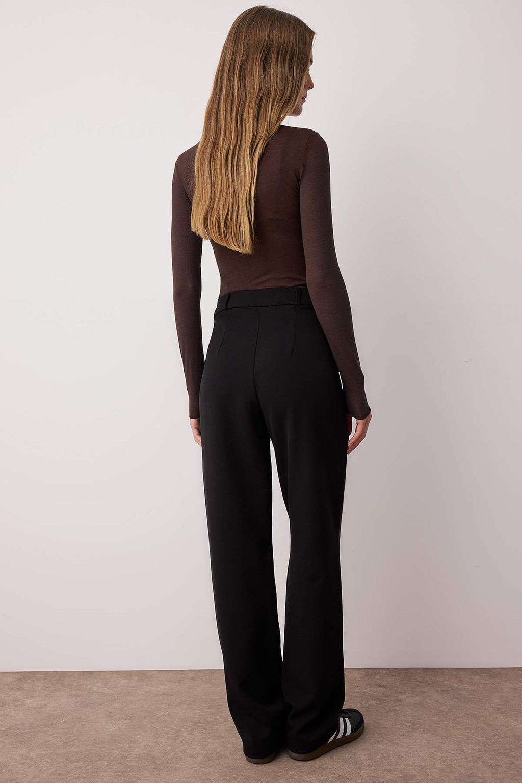 Trendyolmilla Mint Straight/Düz Kesim Pileli Dokuma Kumaş Pantolon TWOSS21PL0155