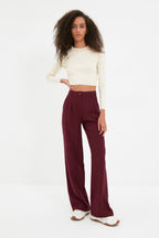 Trendyolmilla Vizon Wide Leg/Geniş Paça Pilili Dokuma Pantolon TWOAW22PL0475