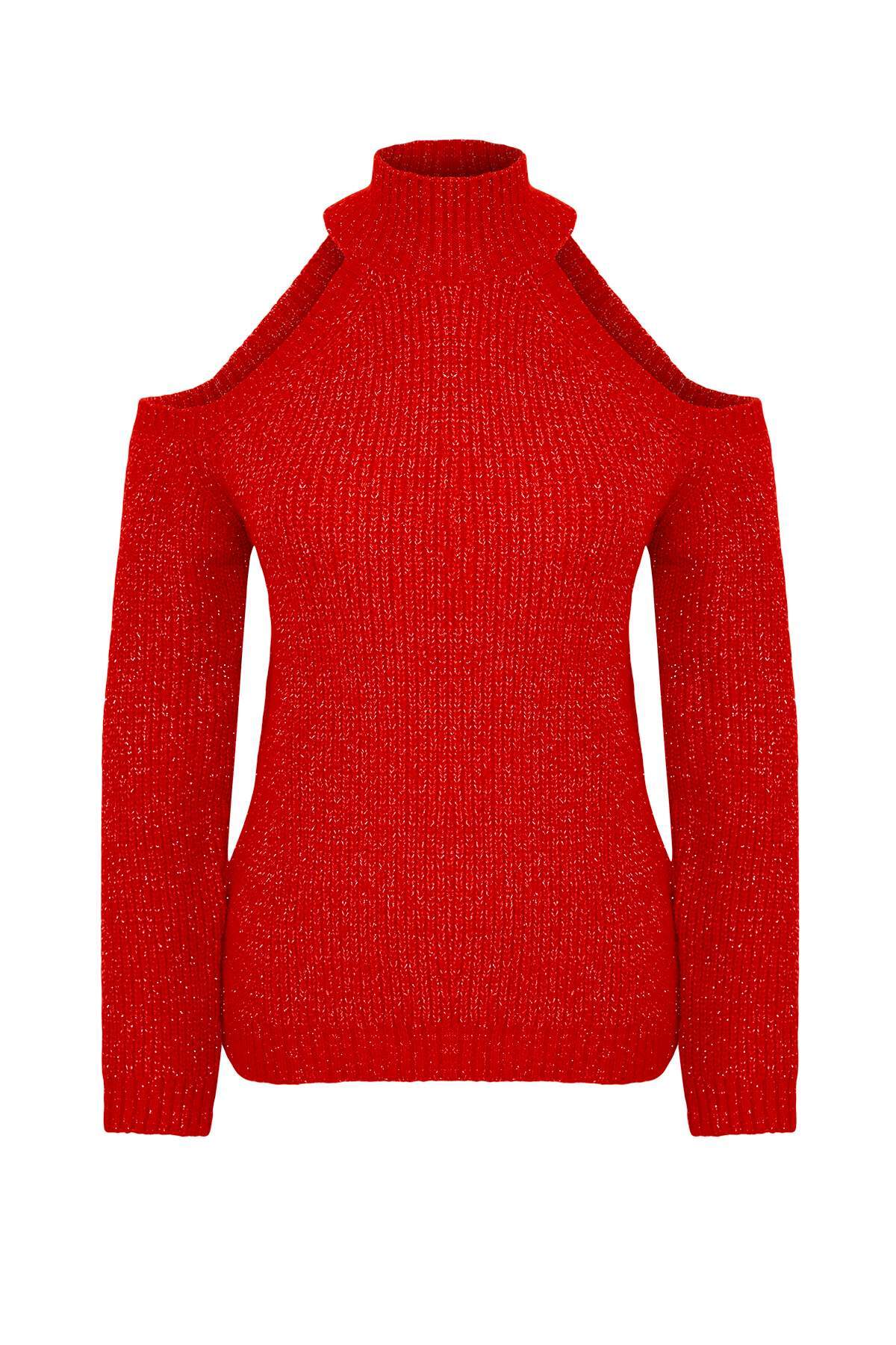 Trendyolmilla Lacivert Simli Pencere/Cut Out Detaylı Triko Kazak TWOAW20XS0006