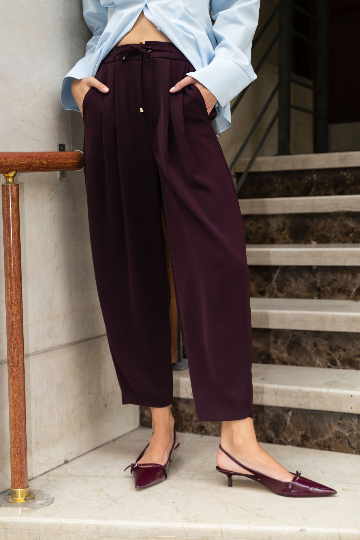 Trendyolmilla Açık Haki Şalvar/Harem Bağcıklı Pantolon TWOSS25PL00126