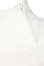 Kaymak Beyazı Pamuklu Fermuar Detaylı Dik Yaka Örme Spor Sweatshirt TWOAW22SW0187