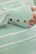 Trendyolmilla Mint Merserize Görünümlü Premium İplik / Özel İplik Çizgili Triko Kazak TWOAW23KZ01693