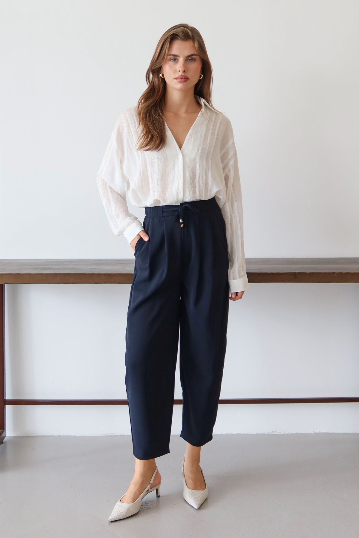 Trendyolmilla Açık Haki Şalvar/Harem Bağcıklı Pantolon TWOSS25PL00126