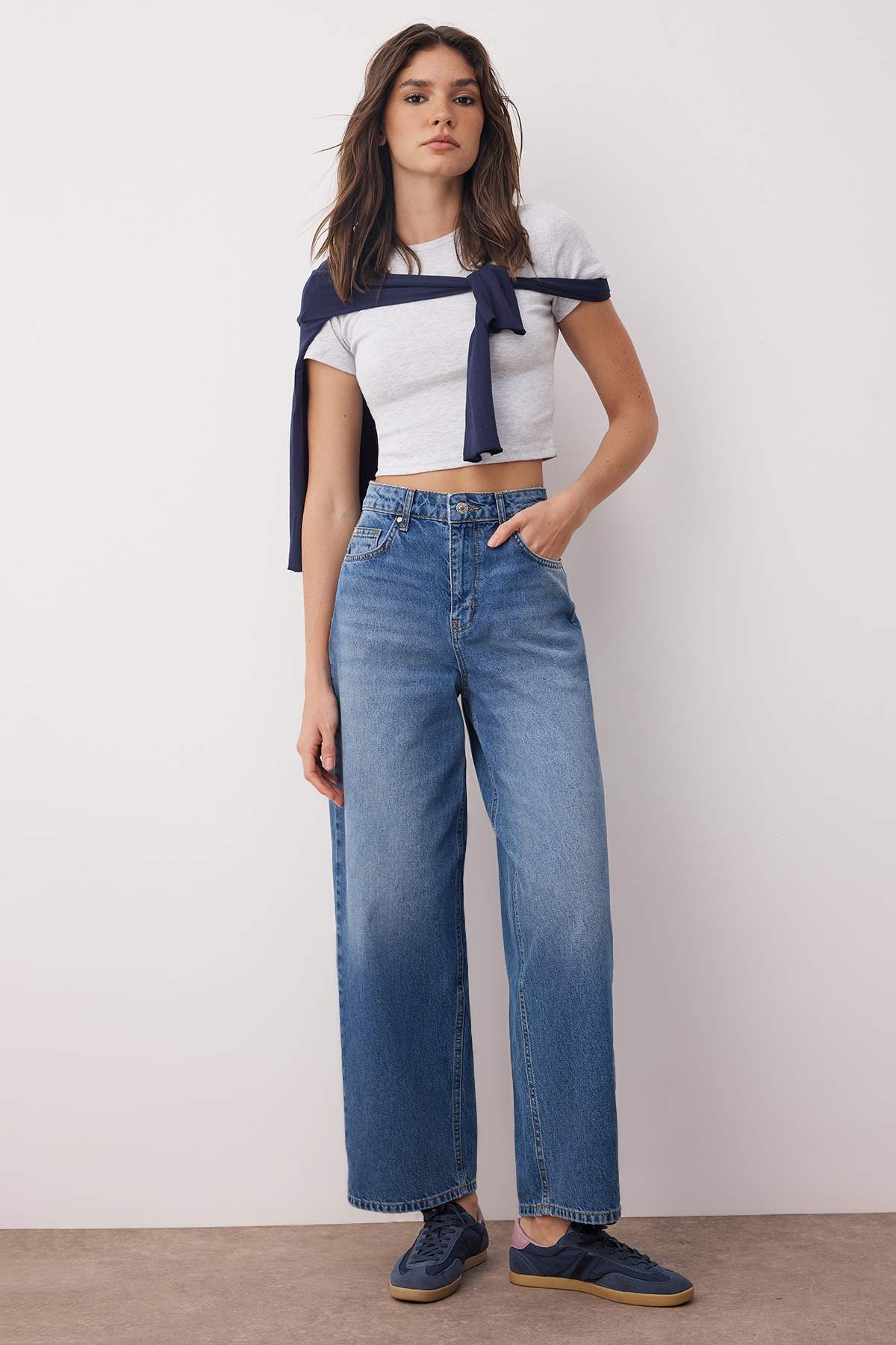 Trendyolmilla Mavi Normal Bel Bol Kesim Baggy Jeans TWOAW26JE00052
