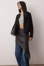 Trendyolmilla Siyah Düğmeli Regular/Normal Kalıp Örme Sweatshirt TWOAW26SW00162