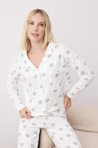 Trendyolmilla Gri Pamuklu Bulutlu Cep Detaylı Örme Pijama Takımı THMAW25PT00227