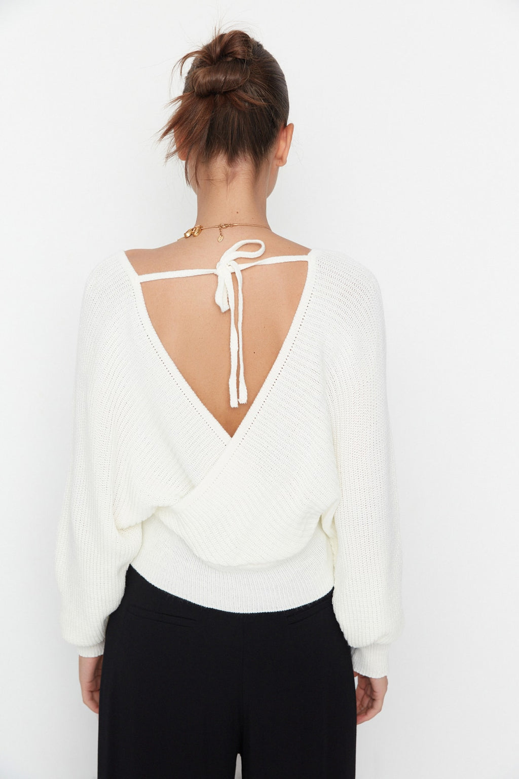 Trendyolmilla Vizon Kruvaze Triko Kazak TWOAW21KZ1277