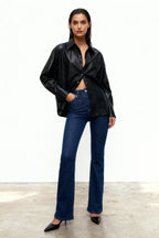 Trendyolmilla More Sustainable Açık Mavi Yüksek Bel Comfort/Esnek Flare İspanyol Paça Jeans TWOSS23JE00063