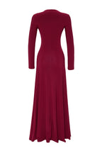 Trendyolmilla Bordo Düz Limited Edition V Yaka Skater/Belden Açılan Esnek Maxi Örme Elbise TWOAW25EL00299