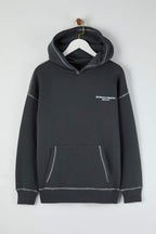 Teen Antrasit Baskılı Yıkamalı Overszie/Geniş Kalıp Kapüşonlu Örme Sweatshirt TWOAW26SW00173