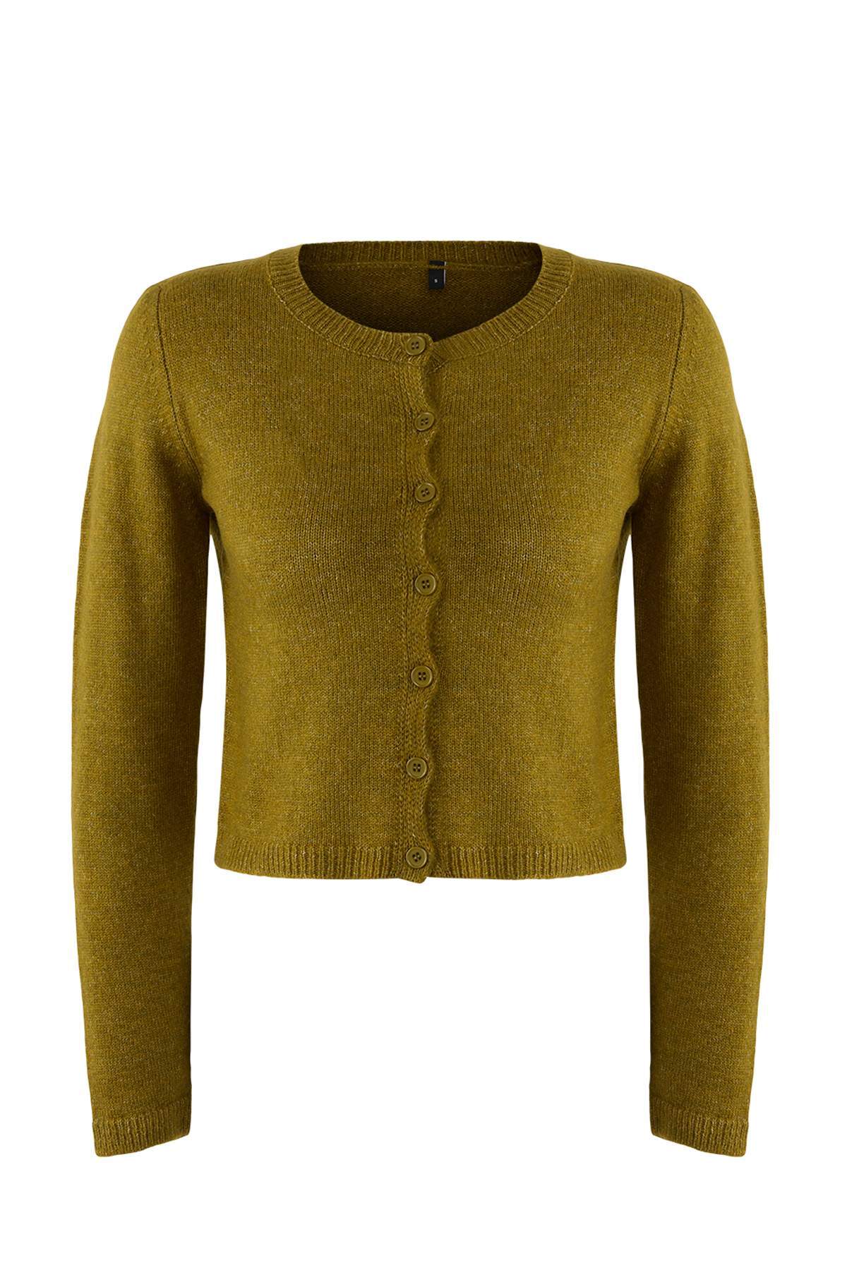 Trendyolmilla Antrasit Crop Yumuşak Dokulu 2'li Bluz-Hırka Triko Takım TWOAW21HI0107