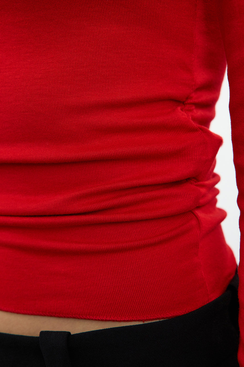 Trendyolmilla Yağ Yeşili Fitted/Vücuda Oturan Büzgü Detaylı Esnek Örme Bluz TWOAW25BZ00225