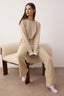 Trendyolmilla Bej Melanj Çift Katlı Kışlık Yumoş Örme Pijama Takımı THMAW26PT00154