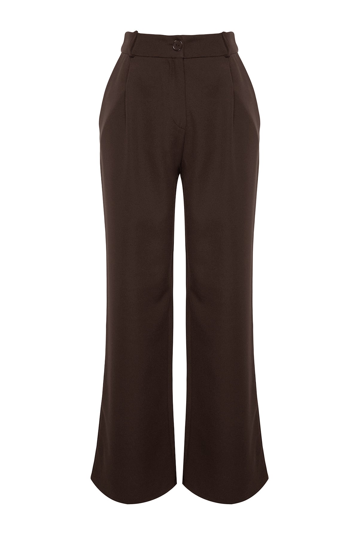 Trendyolmilla Siyah Kemer Detaylı Wide Leg/Geniş Paça Dokuma Pantolon TWOAW24PL00341