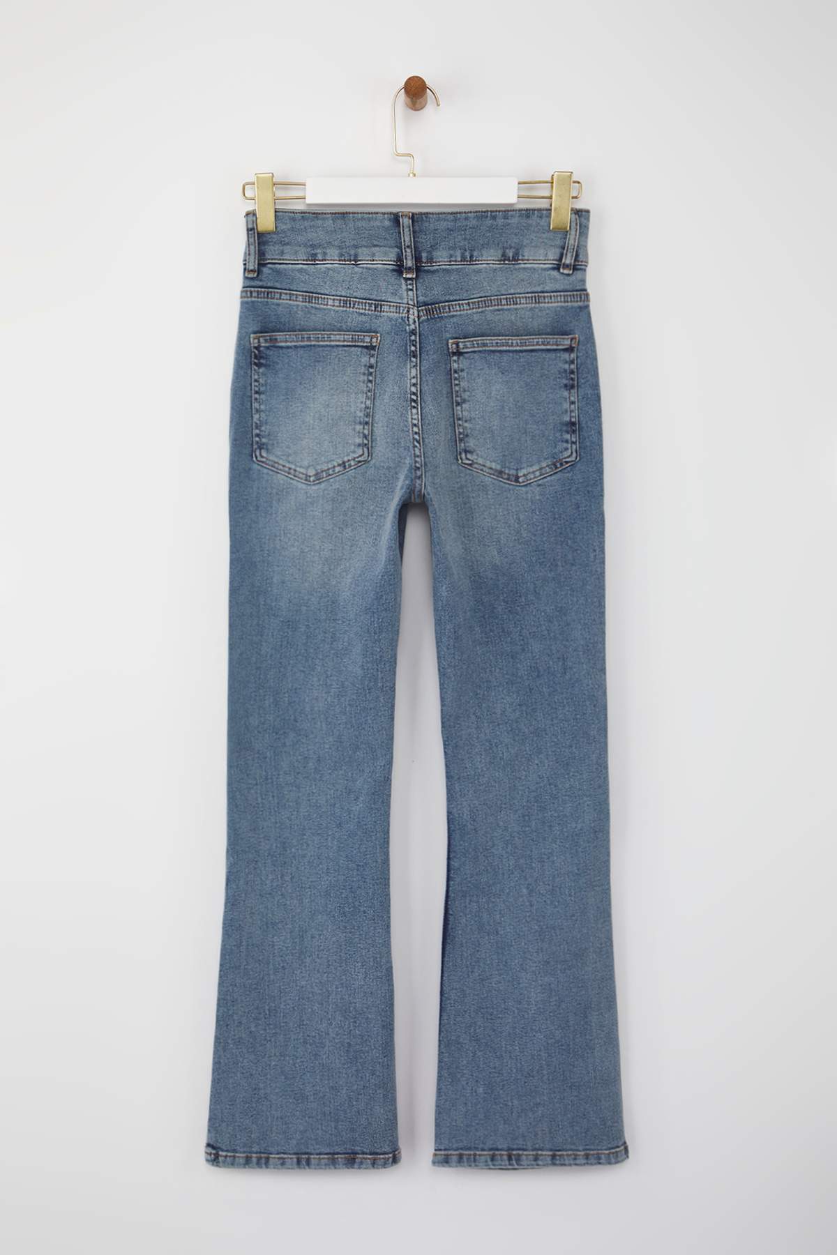 Mavi Trok Detaylı Yüksek Bel Comfort/Esnek İspanyol Paça Flare Jeans TWOAW26JE00035