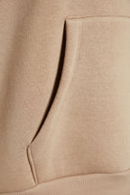 Trendyolmilla Kiremit Kalın İçi Polarlı Oversize/Geniş Kalıp Kapüşonlu Basic Örme Sweatshirt TWOAW24SW00103