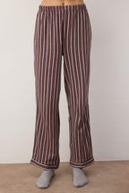 Trendyolmilla Pembe %100 Pamuklu Çizgili Gömlek-Pantolon Örme Pijama Takımı THMAW24PT00144