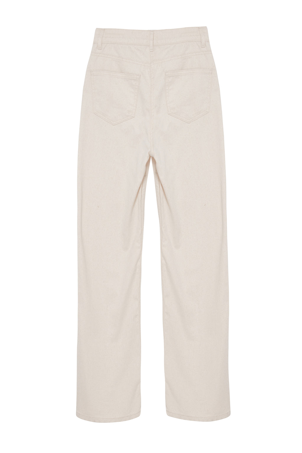 Trendyolmilla Yağ Yeşili Bel Detaylı Yüksek Bel Wide Leg Pantolon TWOAW25JE00039