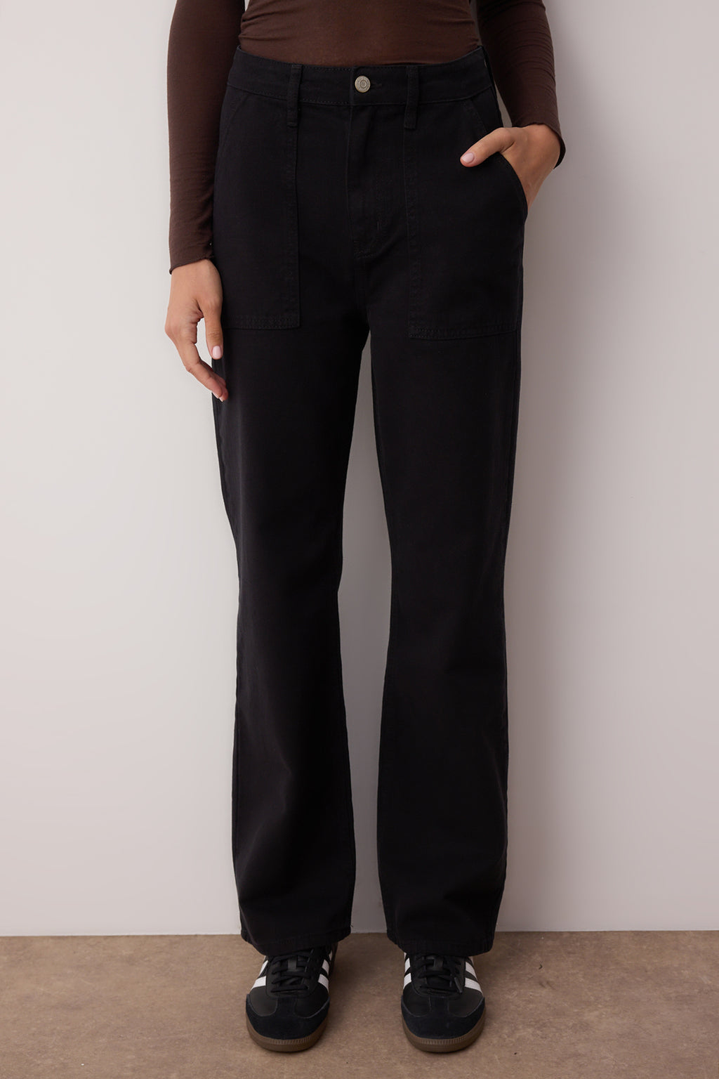 Trendyolmilla Siyah Cep Detaylı Yüksek Bel Wide Leg Jeans TWOAW22JE0595