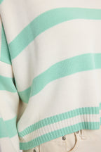 Trendyolmilla Lacivert Crop Çizgili Triko Kazak TWOAW23KZ00205
