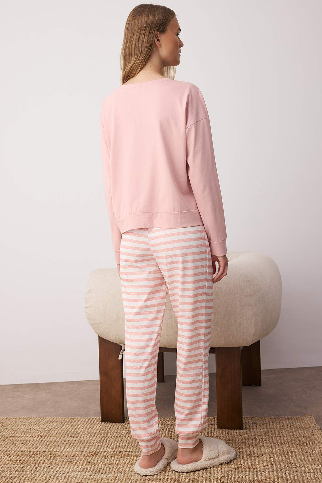 Trendyolmilla Pembe %100 Pamuklu Ayıcıklı Örme Pijama Takımı THMAW21PT0302