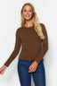 Trendyolmilla Kahverengi Basic Bisiklet Yaka Triko Kazak TWOAW23KZ01249