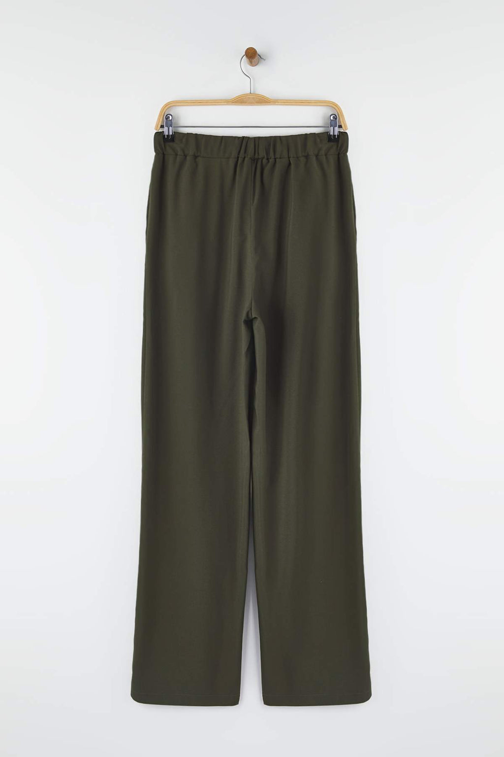Haki Beli Lastikli Wide Leg/Geniş Paça Pantolon TWOAW26PL00132